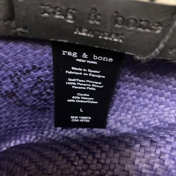 NWT Rag & Bone Blue Straw Fedora, L